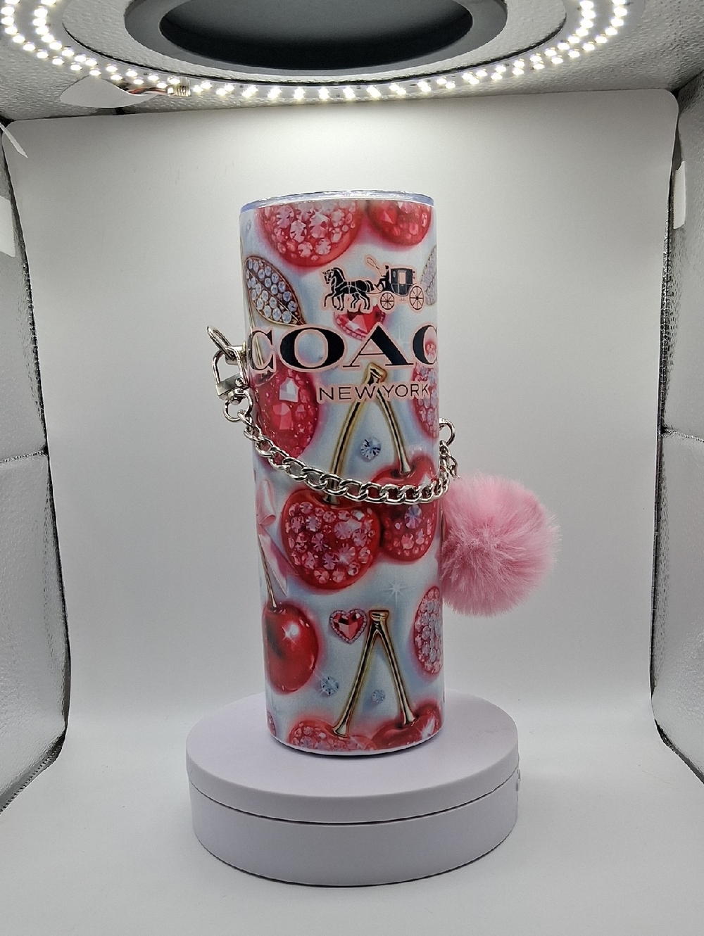 Handmade Sublimation Tumbler With Pom Pom And Charm
